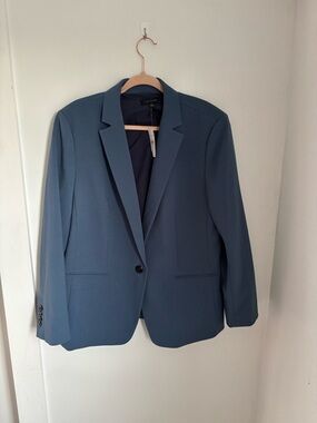 NWT Ann Taylor 18 Plus Size Teal-Blue Single-Button Women's Blazer